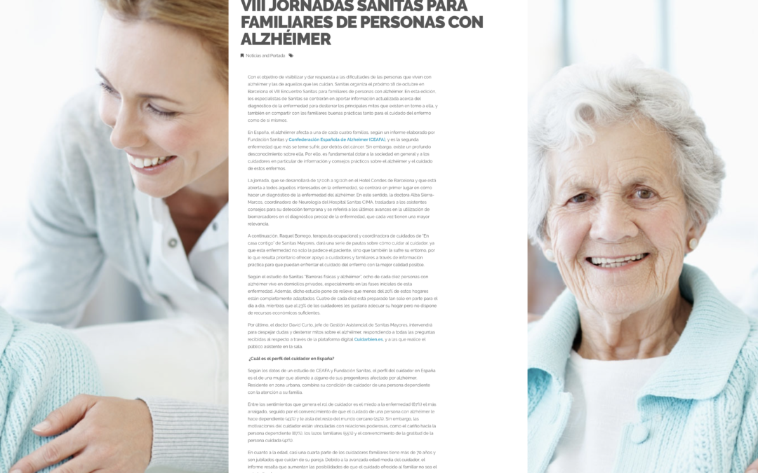 VIII JORNADAS SANITAS PARA FAMILIARES DE PERSONAS CON ALZHÉIMER